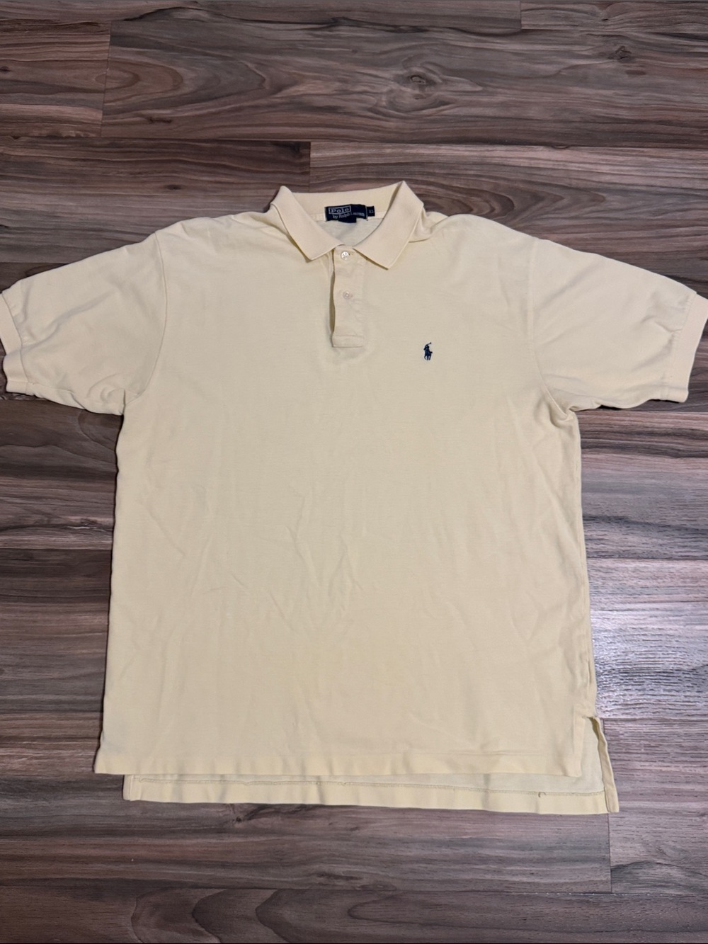Vintage Polo Ralph Lauren Polo Shirt Mens XL Yellow Cotton Pony Logo Pique